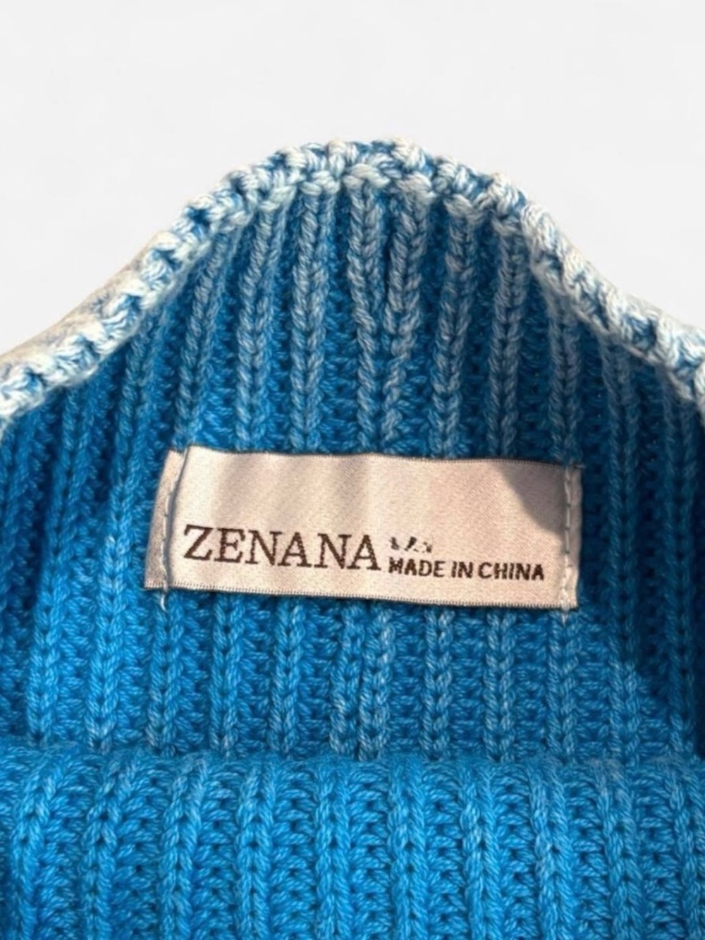 New Zenana Washed Blue Ribbed Knit Top Sweater Cap Sleeves Pullover Boho - Picture 4 of 6